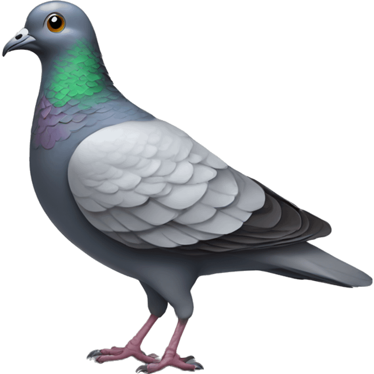 Pigeon walking with cane emoji