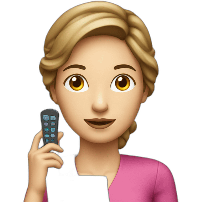 femme sur un canapé avec une telecommande dans les mains emoji