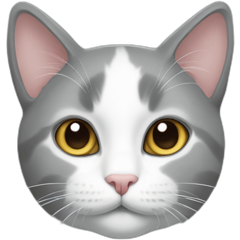 A grey and white cat emoji