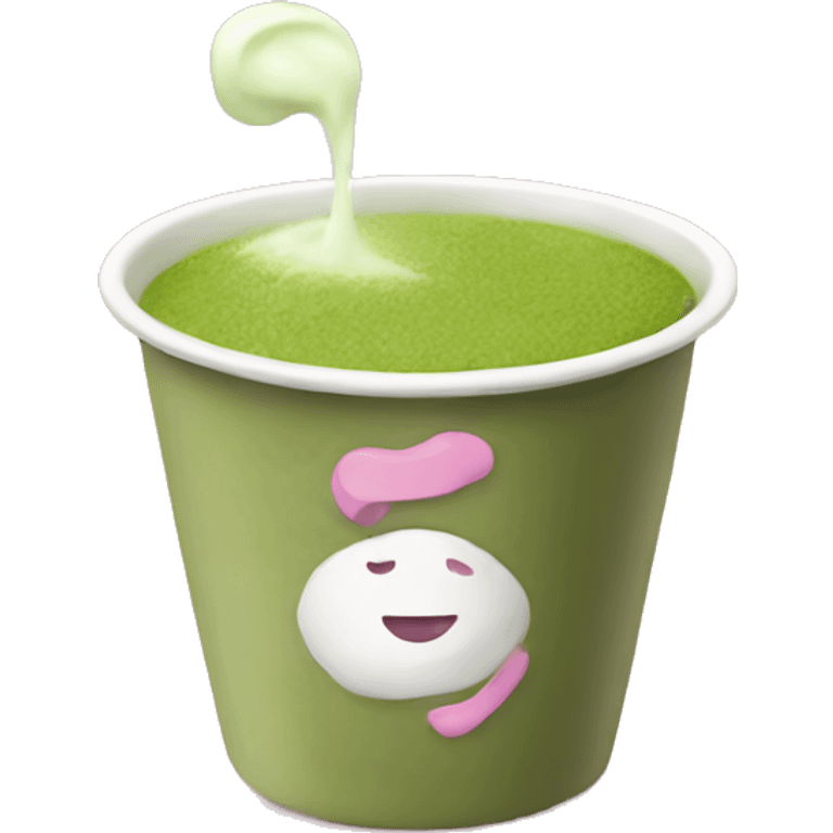 matcha in a pink cup emoji