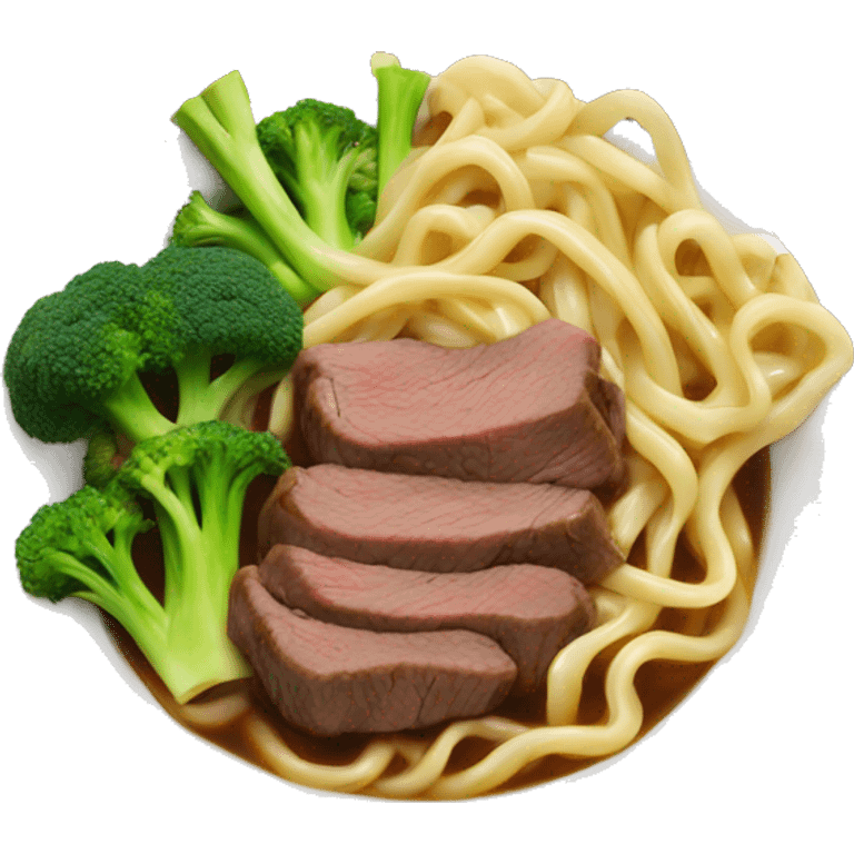 beef noodles with broccoli emoji