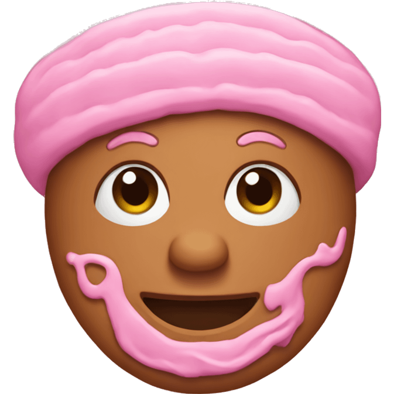 Pink gingerbread emoji