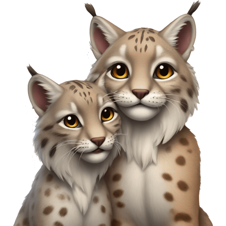 lynx and mouse love each other emoji