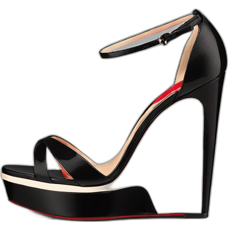 Platform wedges black louboutin sandal emoji