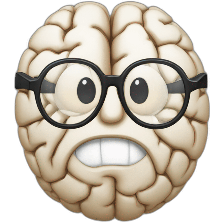 brain wearing glasses emoji