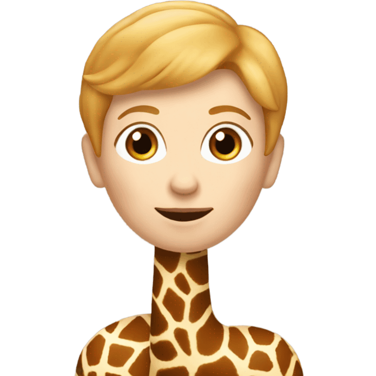 60 year old white woman with short strawberry blond hair riding a giraffe emoji