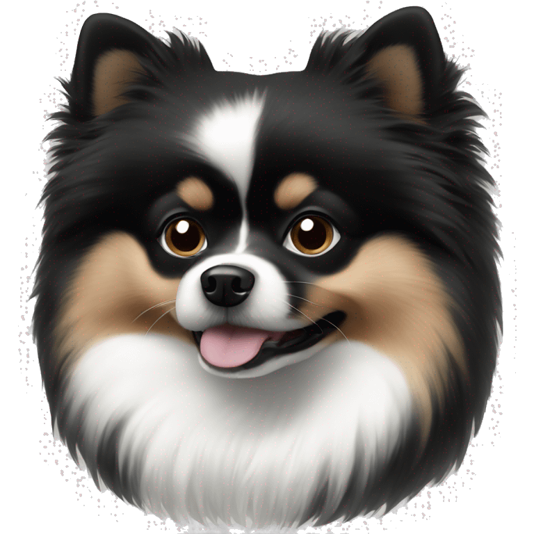 Image of black and white Pomeranian emoji