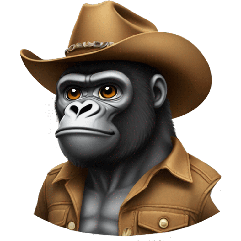 Gorilla with cowboy hat emoji