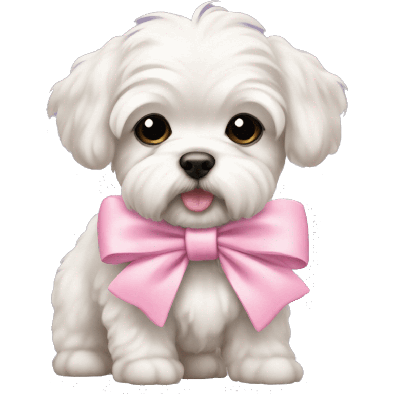 Schichon puppy pink bow emoji