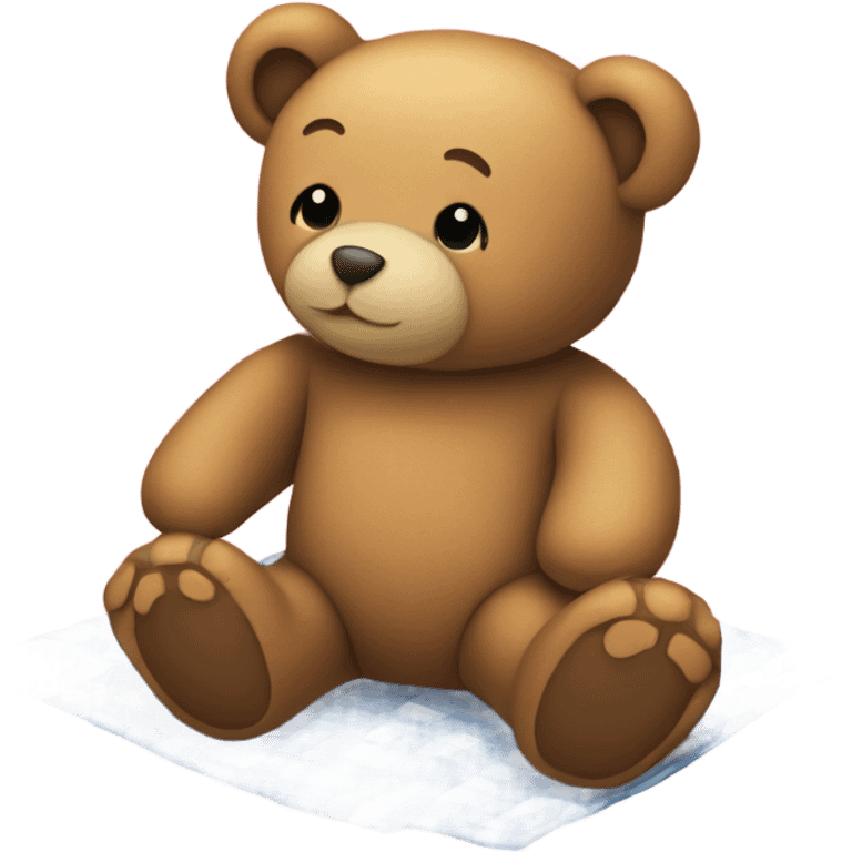 Teddy bear on a picnic blanket  emoji