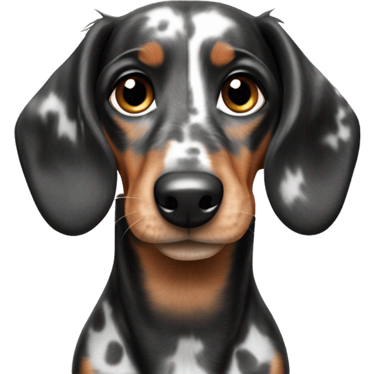 Black Merle mini dachshund  emoji