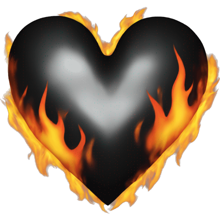 Black heart on fire emoji