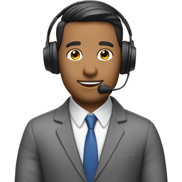 hotline consultant with headphones with microphone emoji