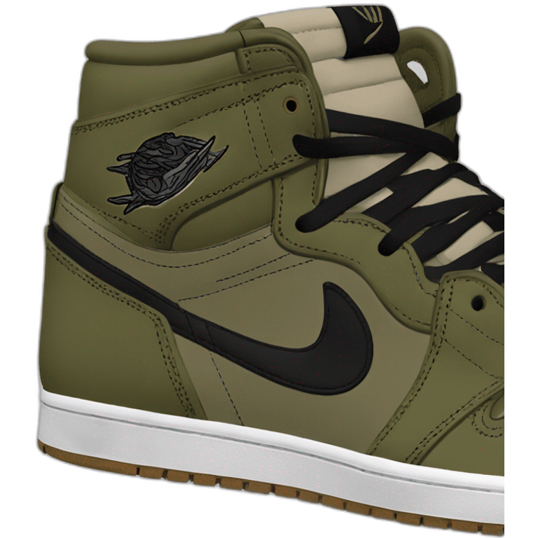 travis scott jordan 1 olive emoji