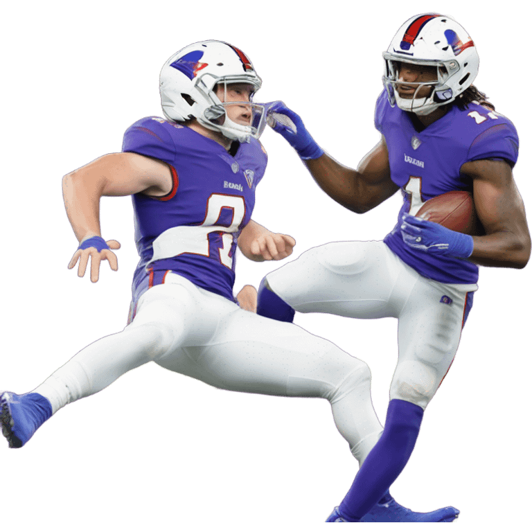 Josh Allen stepping over Lamar Jackson  emoji