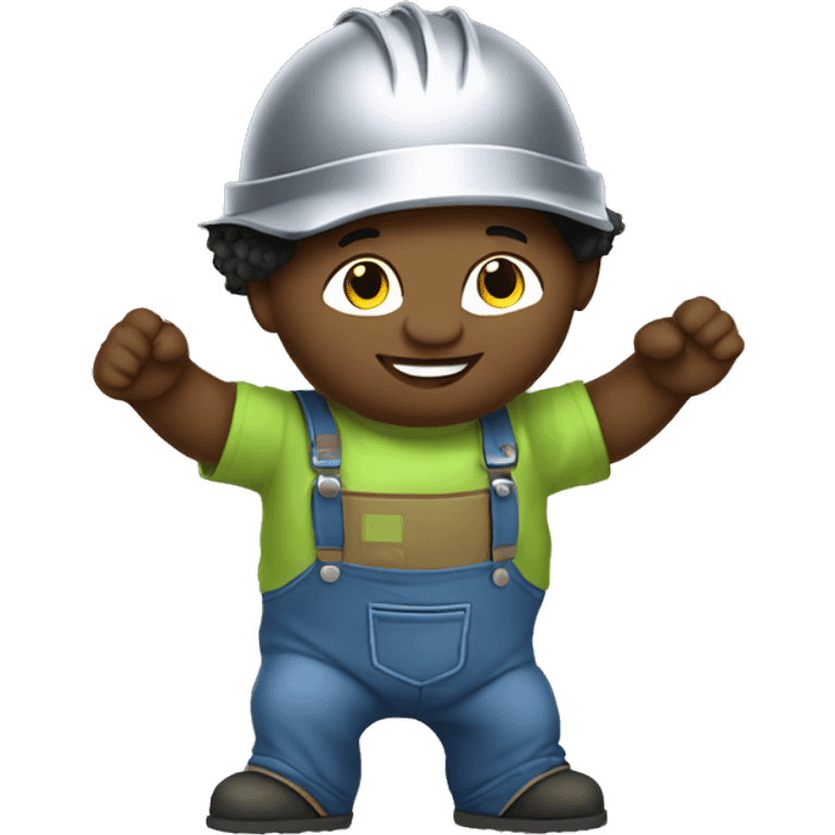 Welder doing cabbage patch dance emoji