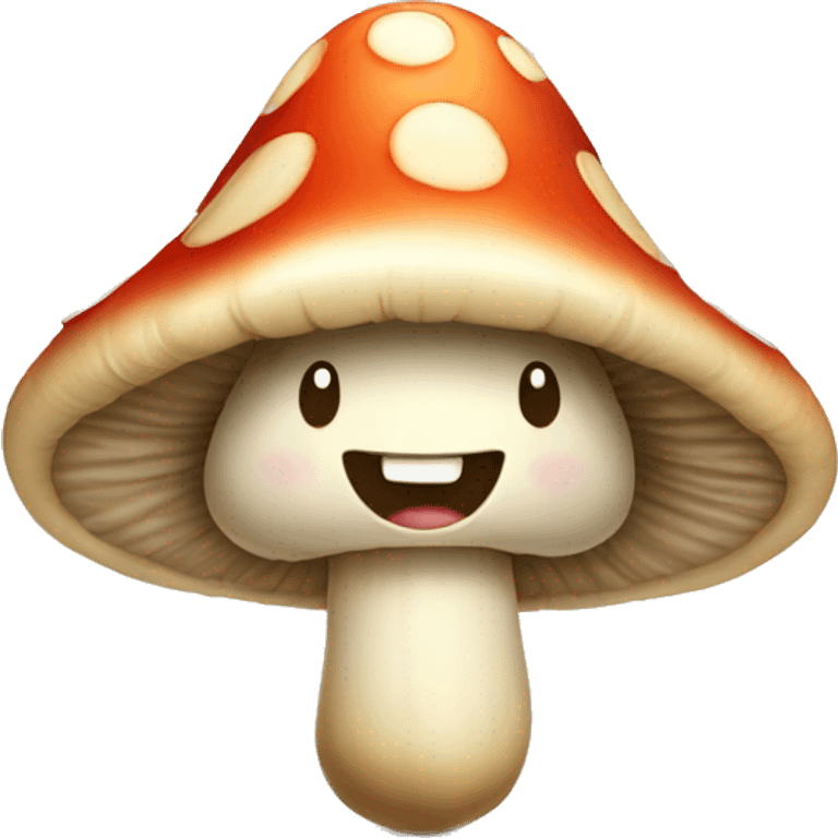 Happy mushroom emoji