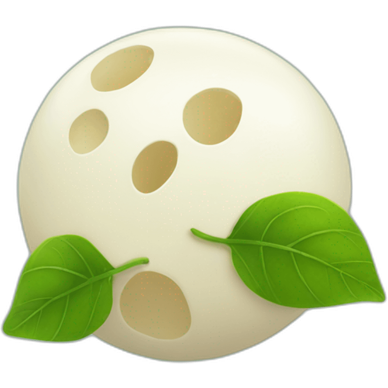 ball of mozarella + leaf emoji