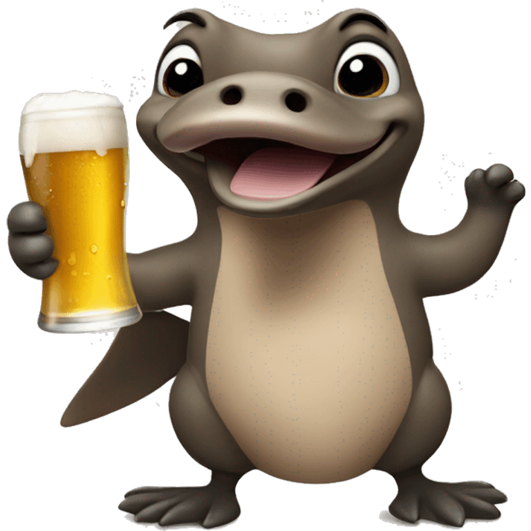 Happy Platypus with a beer  emoji