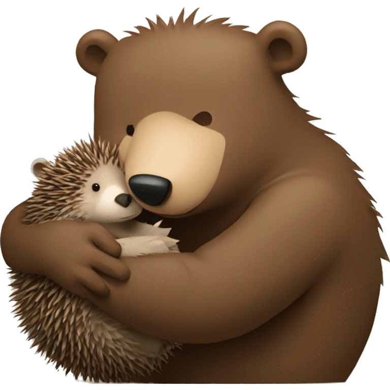 bear hugging hedgehog emoji