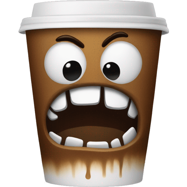 coffee cup scary monster  emoji