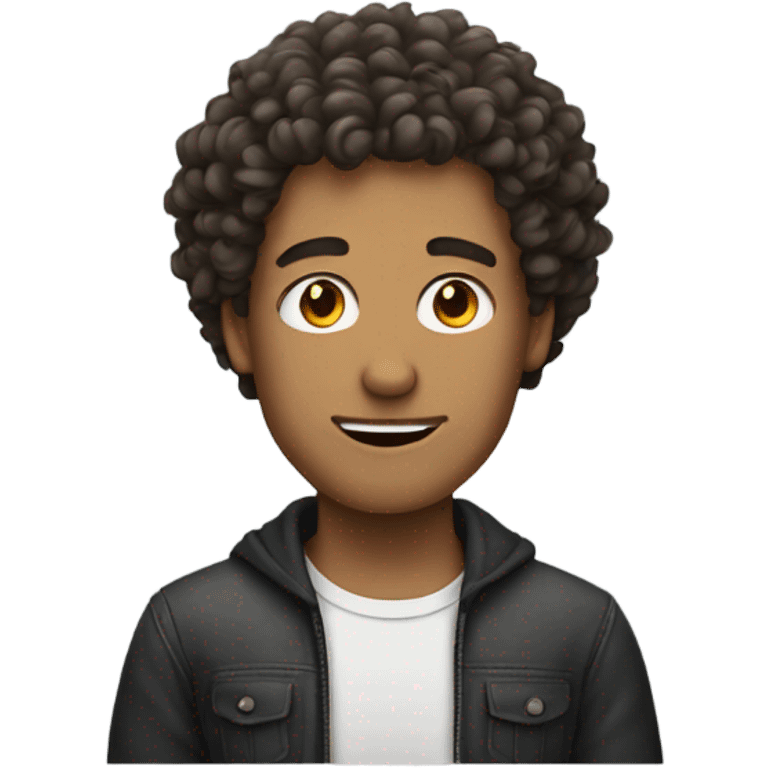 Guy with curly hair  emoji