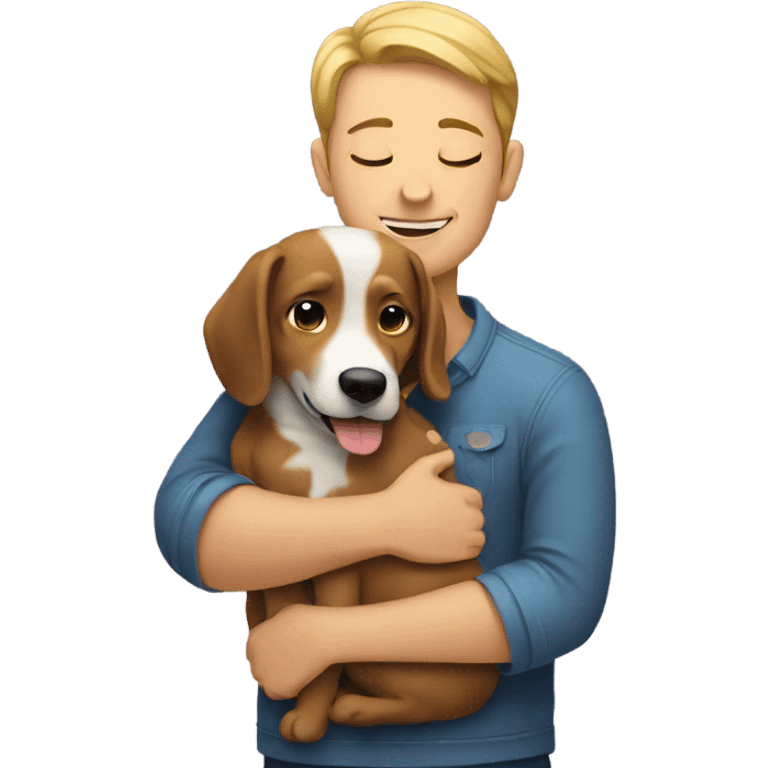 person hugging dog emoji