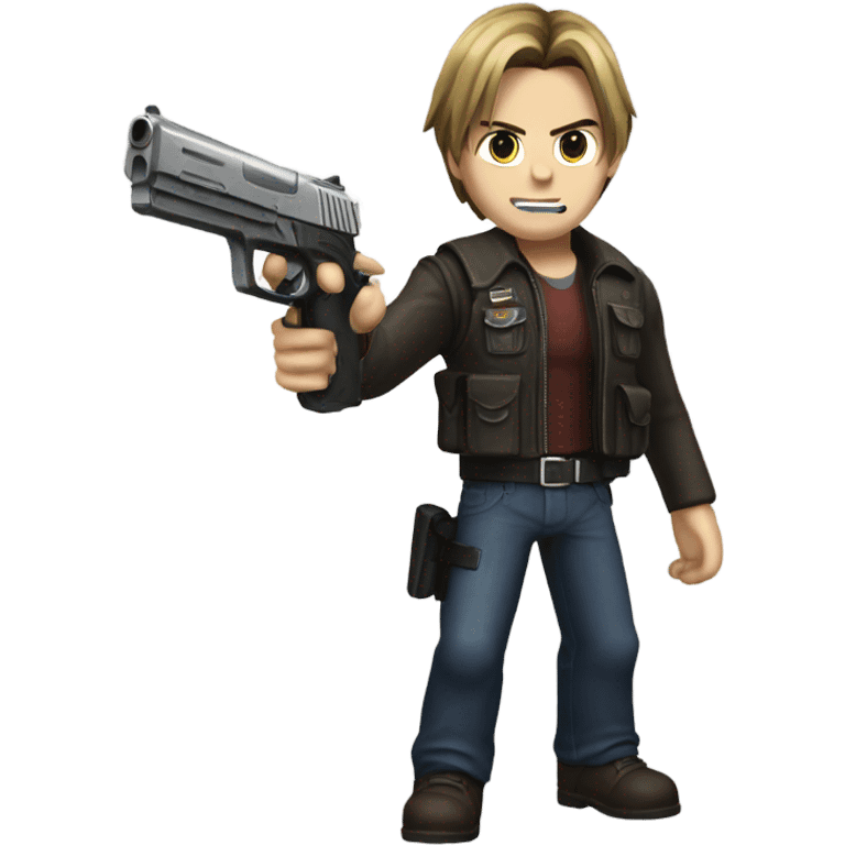 Leon Kennedy with a gun emoji