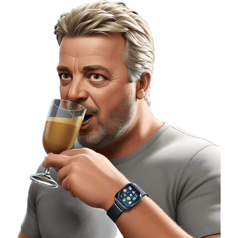 male enjoying drink indoors emoji