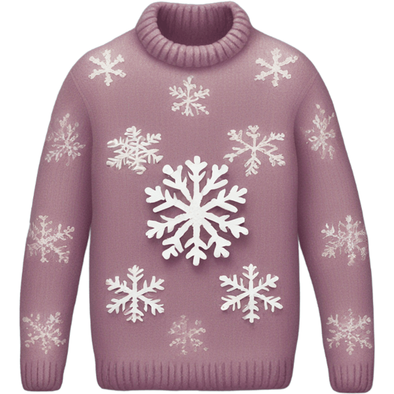 Knit sweater with snowflake glittery design emoji