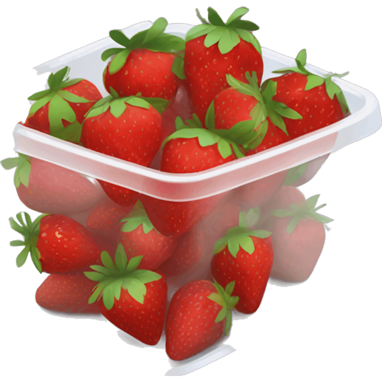 Clear plastic tub of strawberries  emoji