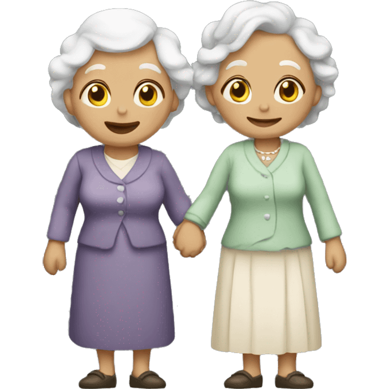 Old ladies holding hands emoji