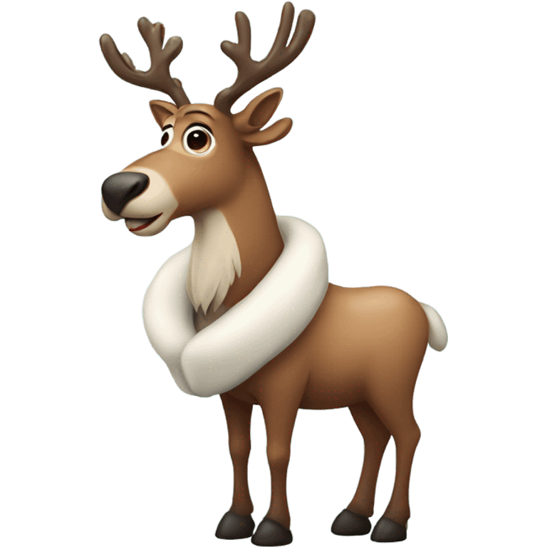 Reindeer wearing a winter coat emoji