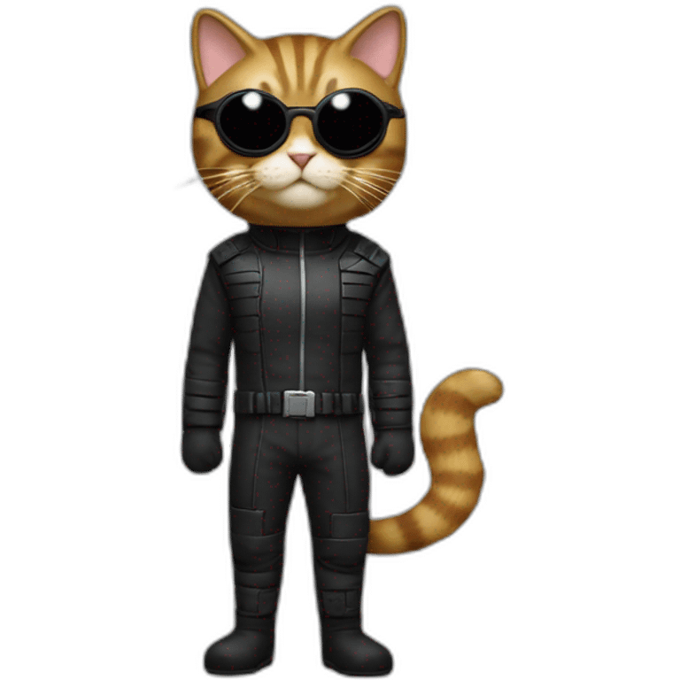 cat in nick fury suit and single eye patch full body emoji