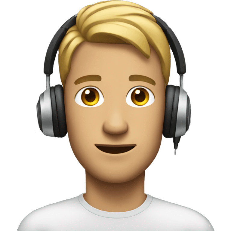 a man wearing headphones emoji