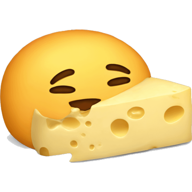 sleeping emoji as cheese emoji