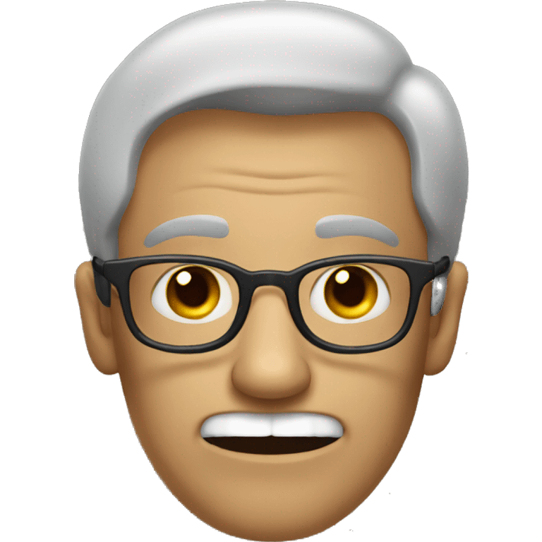 A man with glasses and horror face emoji