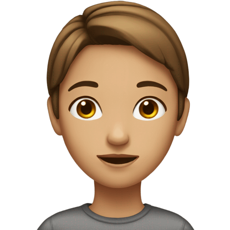 girl with short brown hair until the shoulders emoji