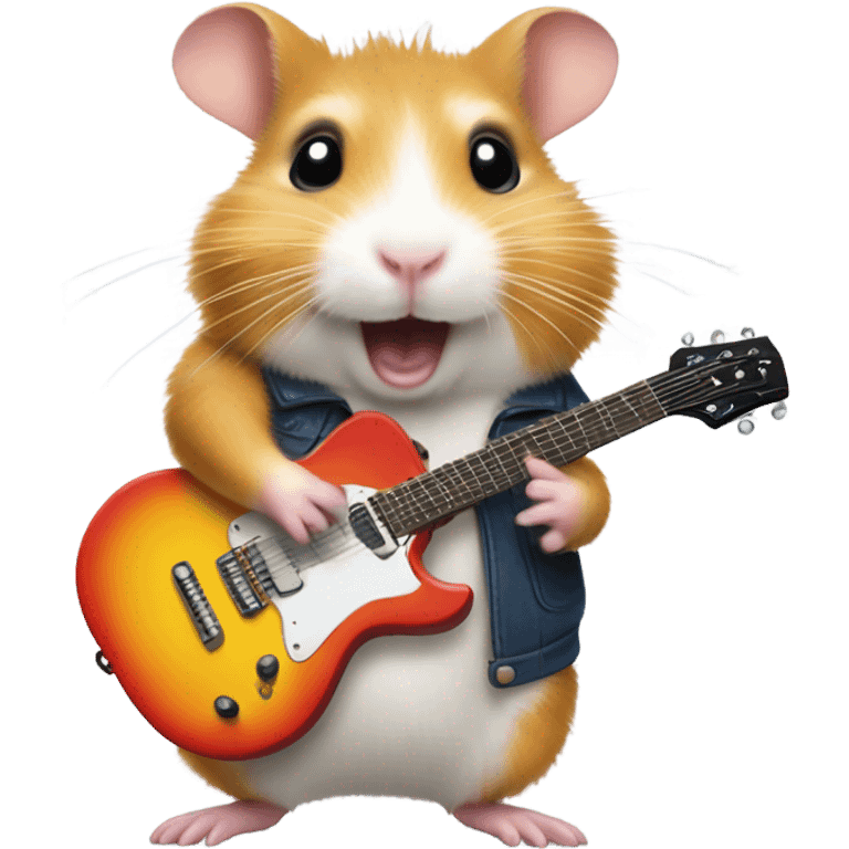 Hamster playing the electric guitar emoji