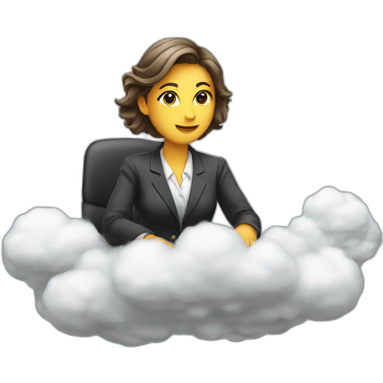 secretary sitting on top of the cloud emoji