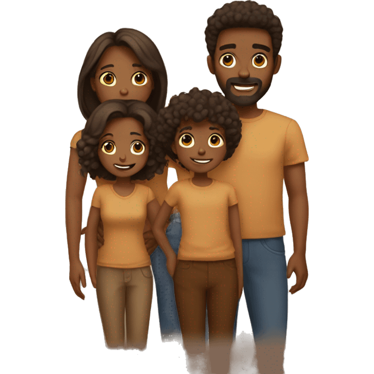 Brown colored aesthetic family emoji