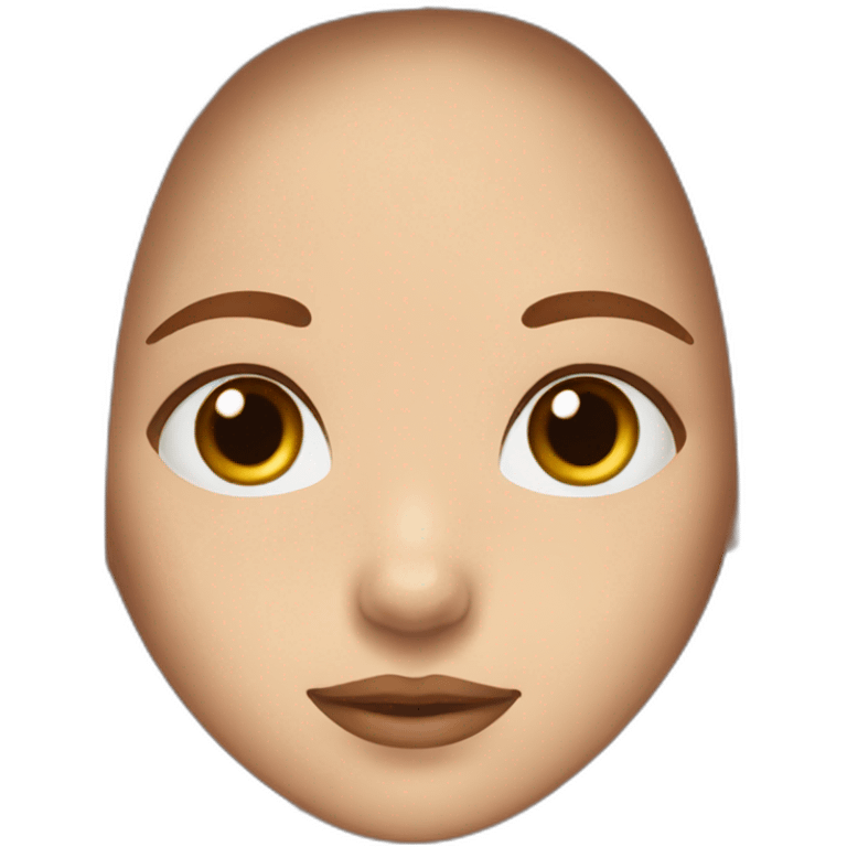 Girl with brown eyes and long straight dark red hairs emoji