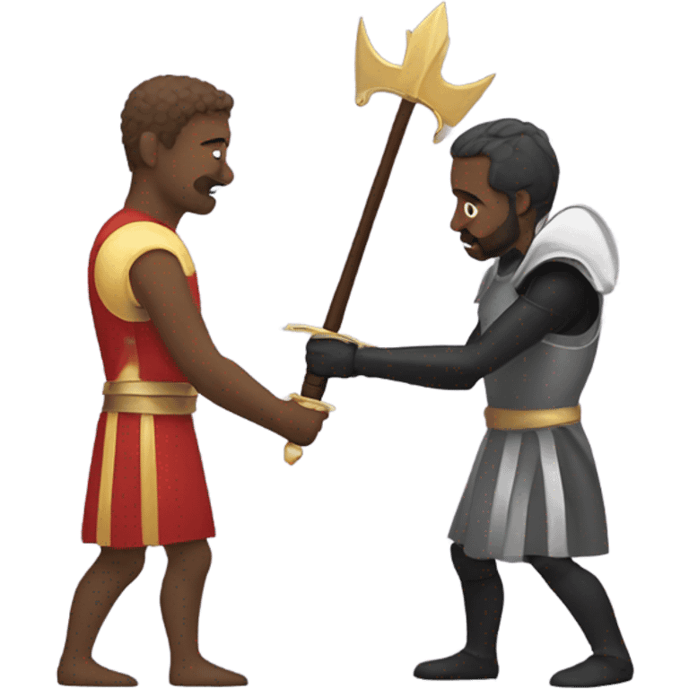 Man knighting another man champion emoji