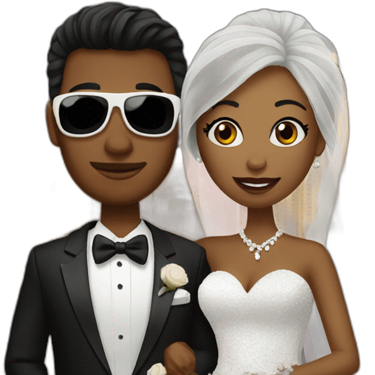 bride and groom in Vegas emoji