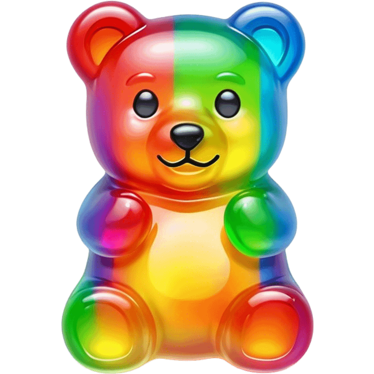 A neon rainbow gummy bear emoji