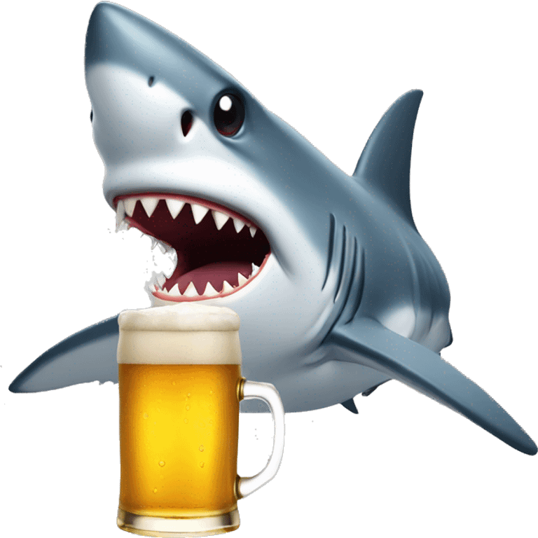 Shark drinking a beer  emoji