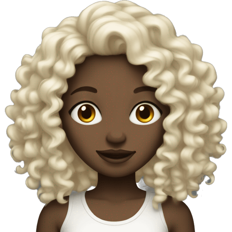 curly girl, white skin  emoji