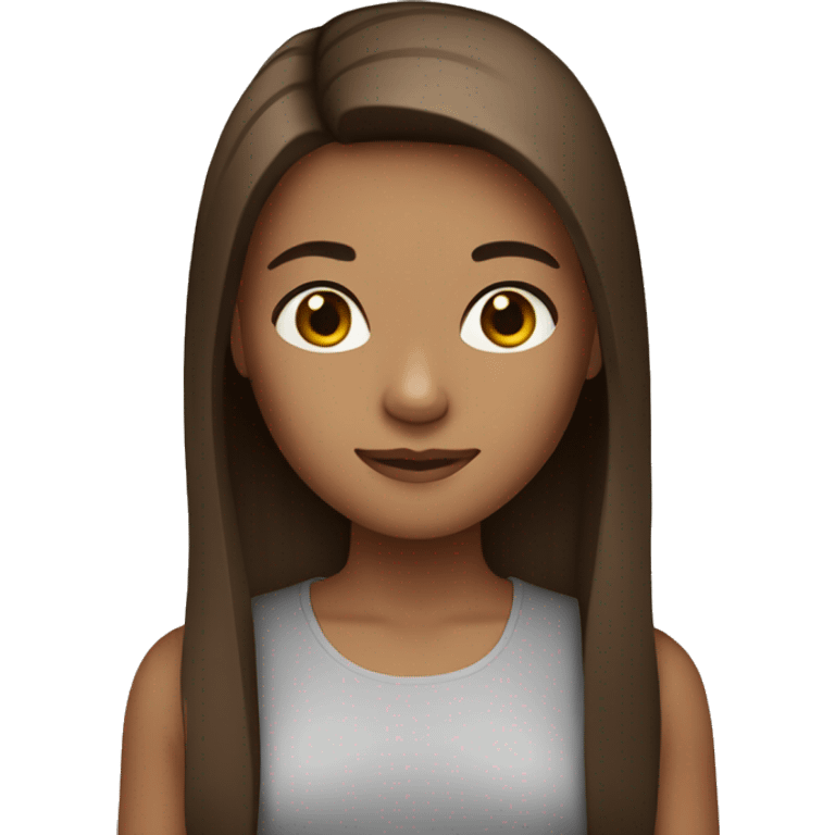   girl with straight brown hair emoji