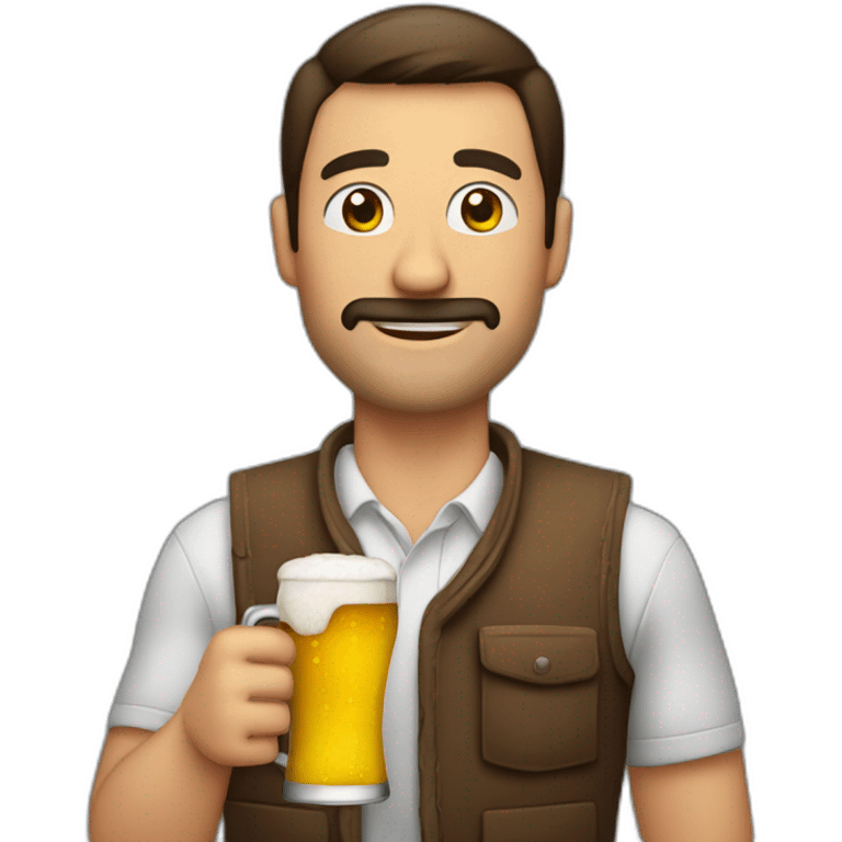 Hombre con cerveza en mano pensativo  emoji