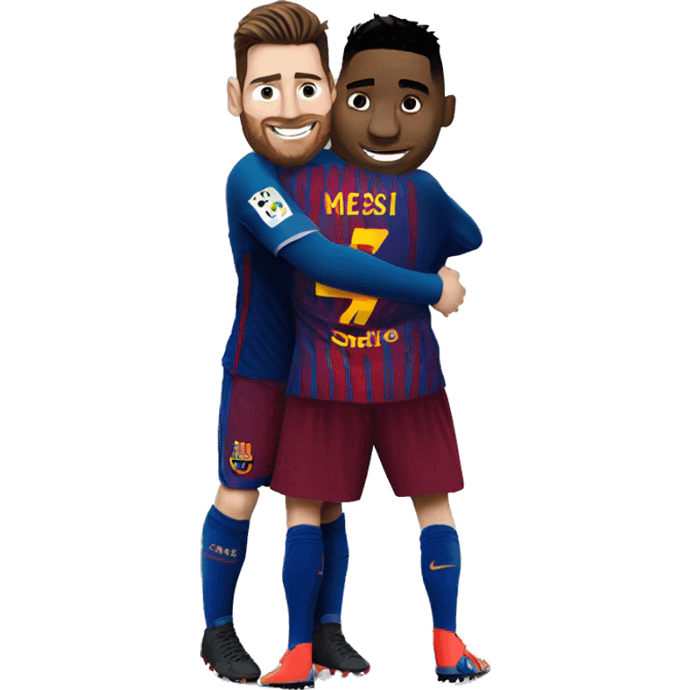 messi hugging cr7 emoji